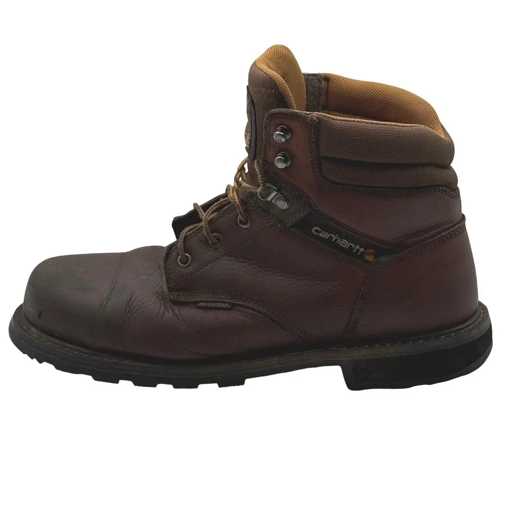 Carhartt Steel Toe Work Boots Mens 12‎ Brown Leather Waterproof EH CH462